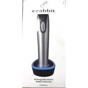Metrokane e-rabbit Rechargeable Electric Rabbit Corkscrew Silver Black W9200TJ
